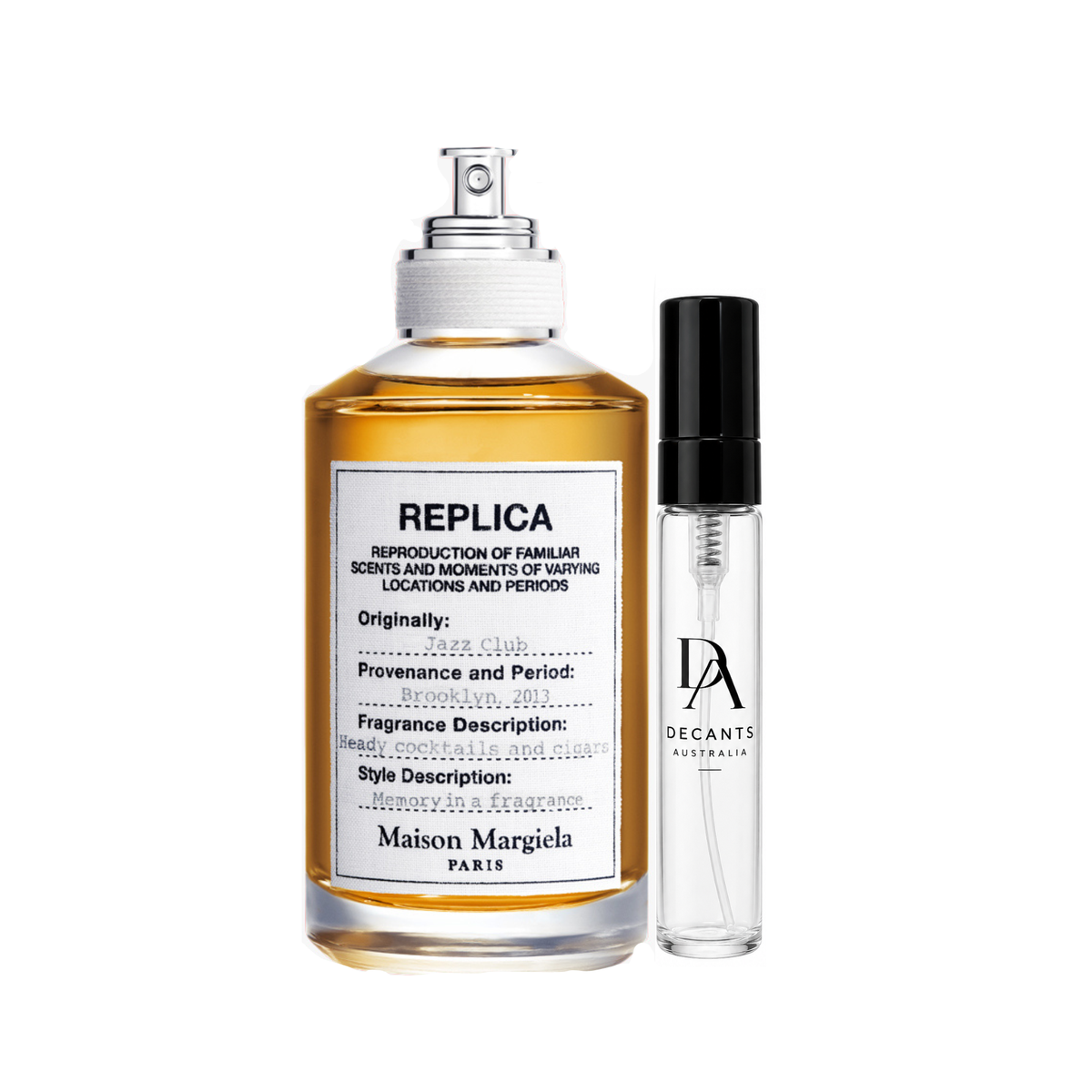 Maison Margiela Jazz Club sample decant in 2ml, 5ml and 10ml glass atomisers – Decants Australia